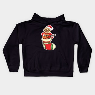 Sloth Xmas Stocking Kids Hoodie